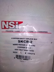NSI COPPER BUTT SPLICE KIT SKCB-2 WIRE RANGE: 2-8 AWG EACH