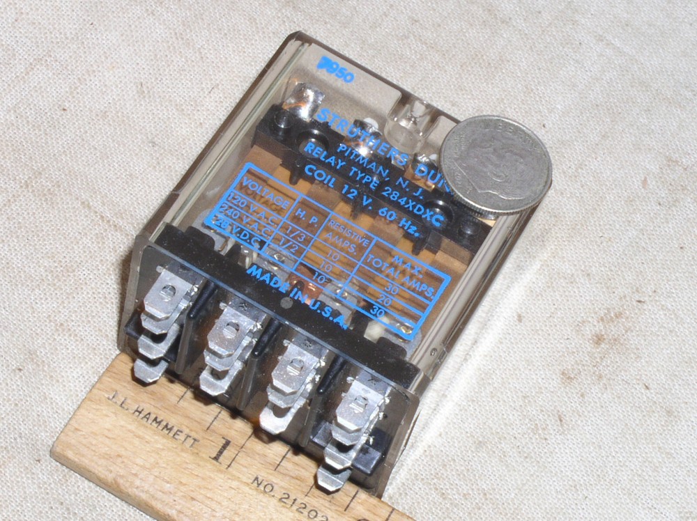 1 NEW STRUTHERS DUNN 284XDXC 4PDT 4 POLE POWER RELAY 12 V AC COIL 10A 20A 30A
