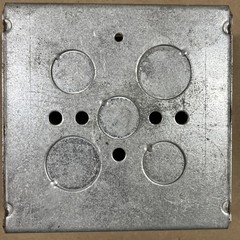 STEEL CITY 72171-1-1/4, Square Outlet Box, 4-11/16 x 2-1/8 x 4-11/16,Welded, 1pc