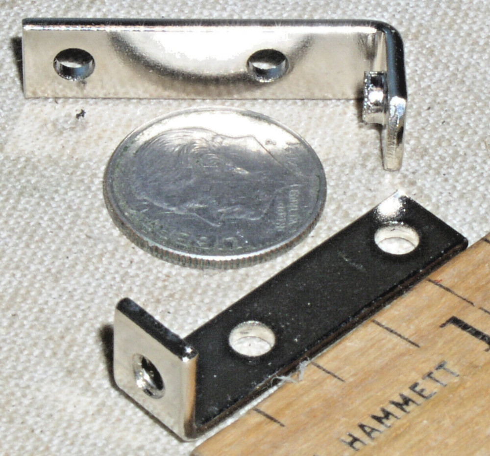 2 KEYSTONE 708 6-32 THREADED ANGLE MOUNTING BRACKET 0.062″ NICKEL PLATED STEEL