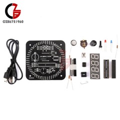 DIY Rotating LED Alarm Electronic Digital Clock parts Kit Learning Board DS1302