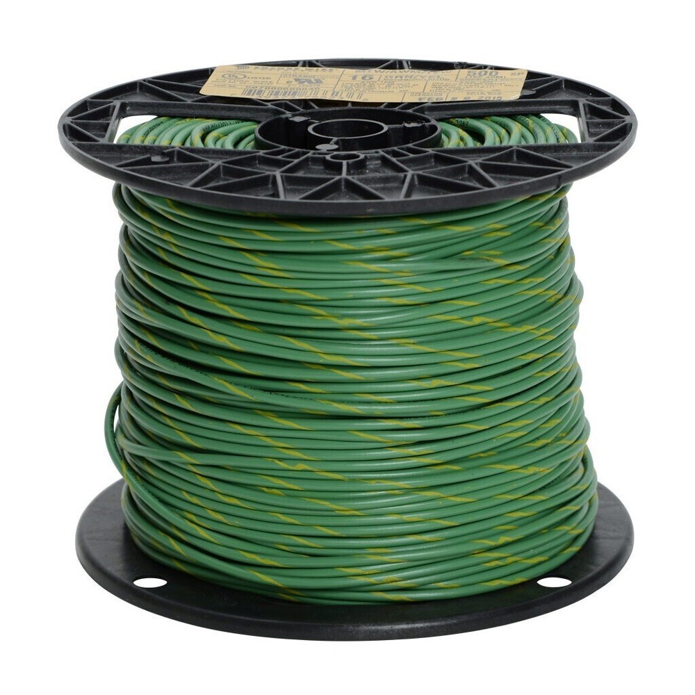 MTW16AWGGREEN/YELLOW, TW, 16Awg Mtw Green/Yellow Wire , Lot of 500