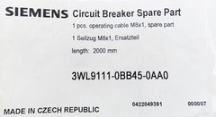 Siemens 3WL9111-0BB45-0AA0 2m Circuit Breaker Spare Part -Unused/Original Packaging-