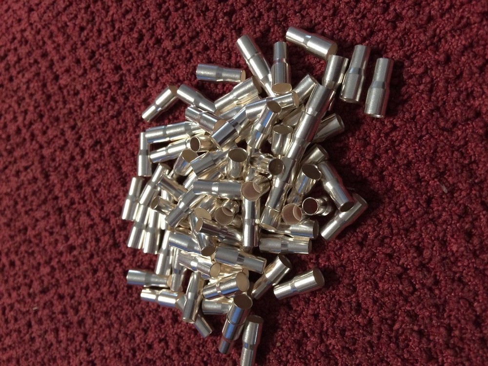 20 Pcs P/N 328666 AMP CONNECTOR FERRULE SILVER ID: 0.152″ to 0.12″
