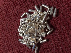 20 Pcs P/N 328666 AMP CONNECTOR FERRULE SILVER ID: 0.152″ to 0.12″