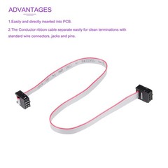 5 Pack Long 30CM 2.54MM Flat Ribbon Cable IDC 6 Pin Connector