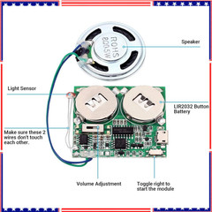 DIY Light Sensor Sound Module Micro USB Recordable Sound Chip 8M Memory Speaker