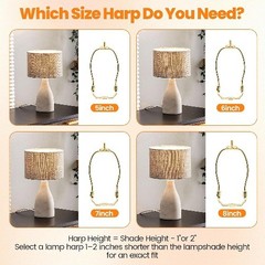 6 Inch Lamp Harp, 2 Pack Heavy Duty Lamp Shade Holder Adapter Harp Bracket