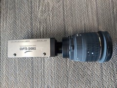 OPTI-SENS UNILINE-2048 CCD-BW LINE SCAN CAMERA + SIGMA MACRO 28 1:1.8D ASPERICAL