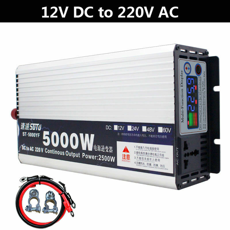DC12V/24V/48V to AC220V 5000W Solar power inverter modified sine wave converter
