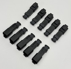 LOT OF 10, AT04-2P-SR02BLK AMPHENOL RECEPT, 2-WAY, SR, RD SEAL, BLACK