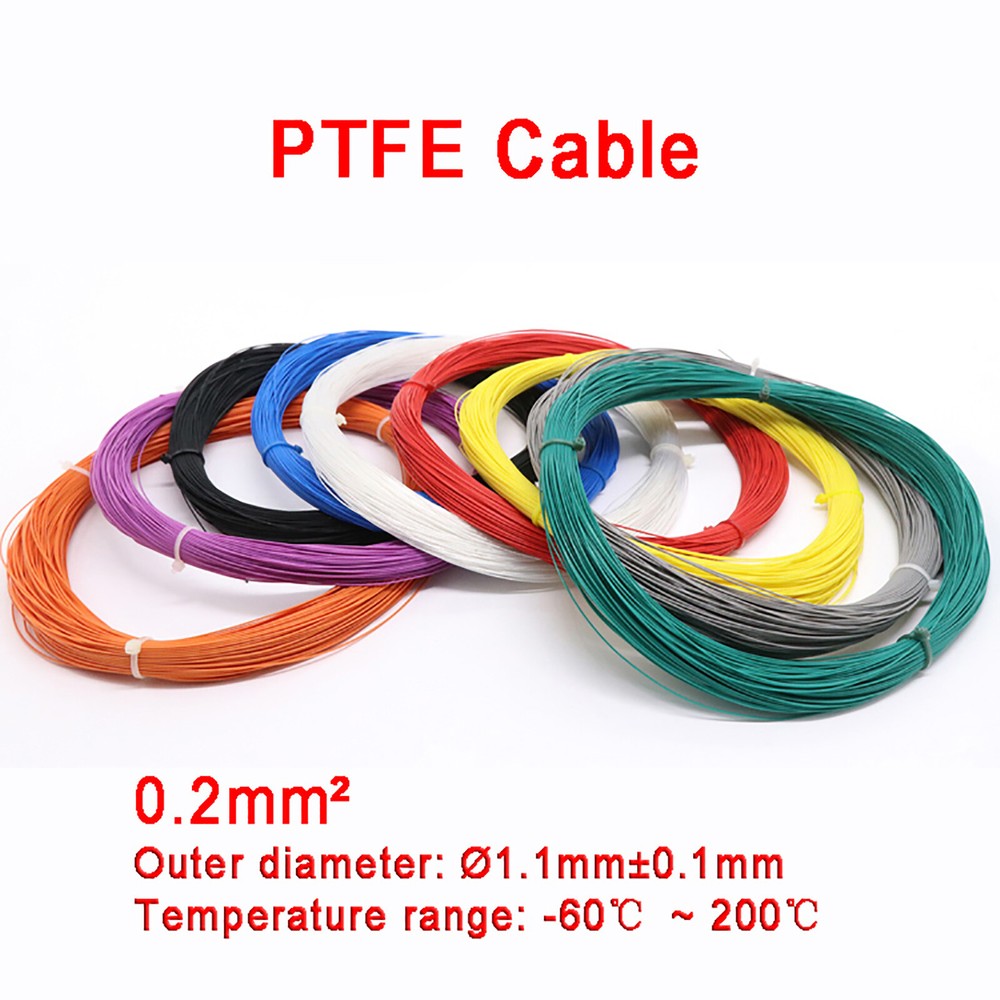0.2mm² Ø1.1mm Silver Plated Copper Polytetrafluoro PTFE Wire Stranded Cable