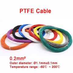 0.2mm² Ø1.1mm Silver Plated Copper Polytetrafluoro PTFE Wire Stranded Cable