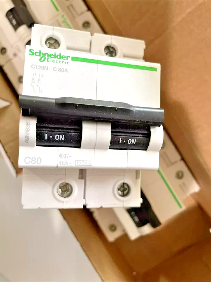 2PCS LOT- Schneider A9N18361 C120N-circuit breaker -2P/80A – C curve- Brand New