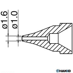 Hakko Desoldering Nozzle / 1.0mm SS-Type N61-03 (for FR-4101, FR-301)