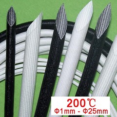 Silicon Fiber Glass Insulated Tube Braided High Temperature Sleeving Φ1mm~25mm