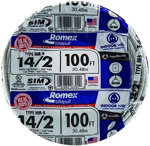Southwire 28827423 100′ 14/2 with Ground Romex Brand SIMpull Residential Indoor