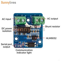 HLW8032 AC Voltage and Current Collection Serial Port Output Module UART Max 10A