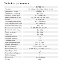GEYA Over Current Protect Over&Under Voltage Metering Protect Device 40/63A 220V