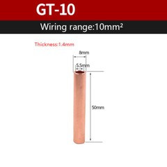 Copper Tube Butt Splice Wiring Joint Connecting Pipe Copper Tube Crimp Terminal