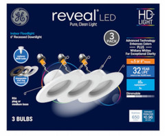 GE Reveal White Color-enhancing Dimmable LED Damp rated Recessed Downlight 3Pack