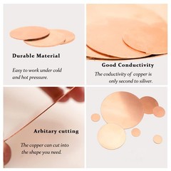 Copper Circular Plate Metal Thin Copper Sheet Sheet Thick 0.8/1/1.5/2/2.5/3mm