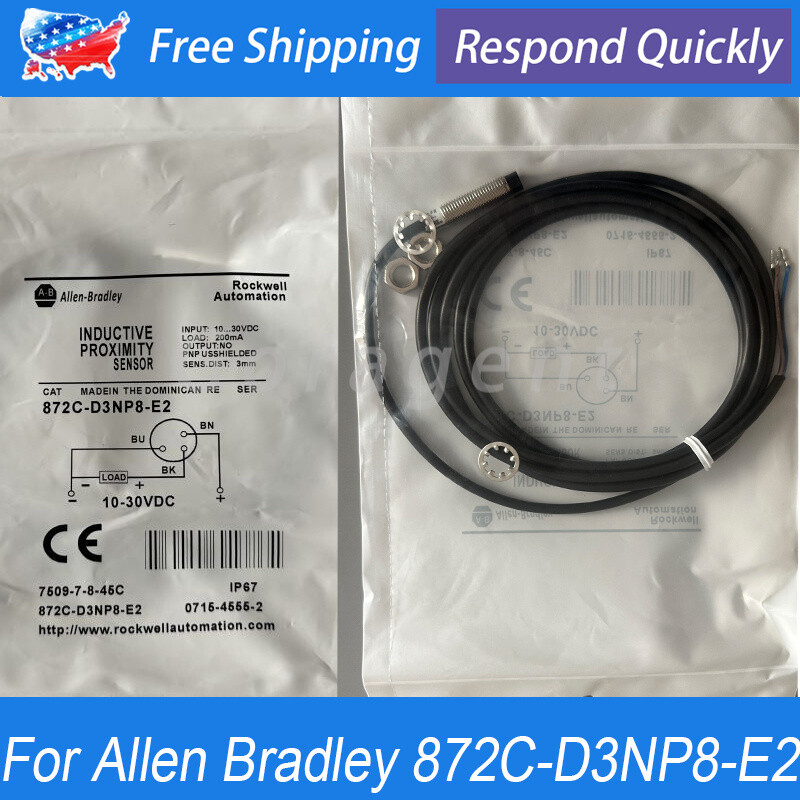 For Allen-Bradley 872C-D3NP8-E2 872CD3NP8E2 Inductive Proximity Sensor PNP