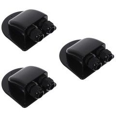 3 Count Waterproof Cable Gland Solar Double Entry Black Dual Hole