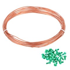 18 Gauge 20ft Bare Copper Ground Wire with 25Pcs #8-32 x 5/16″ Green Screws