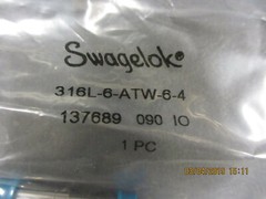 316L-6-ATW-6-4 Swagelok 316L Stainless Steel Automatic Tube BRAND NEW! LOT OF 2