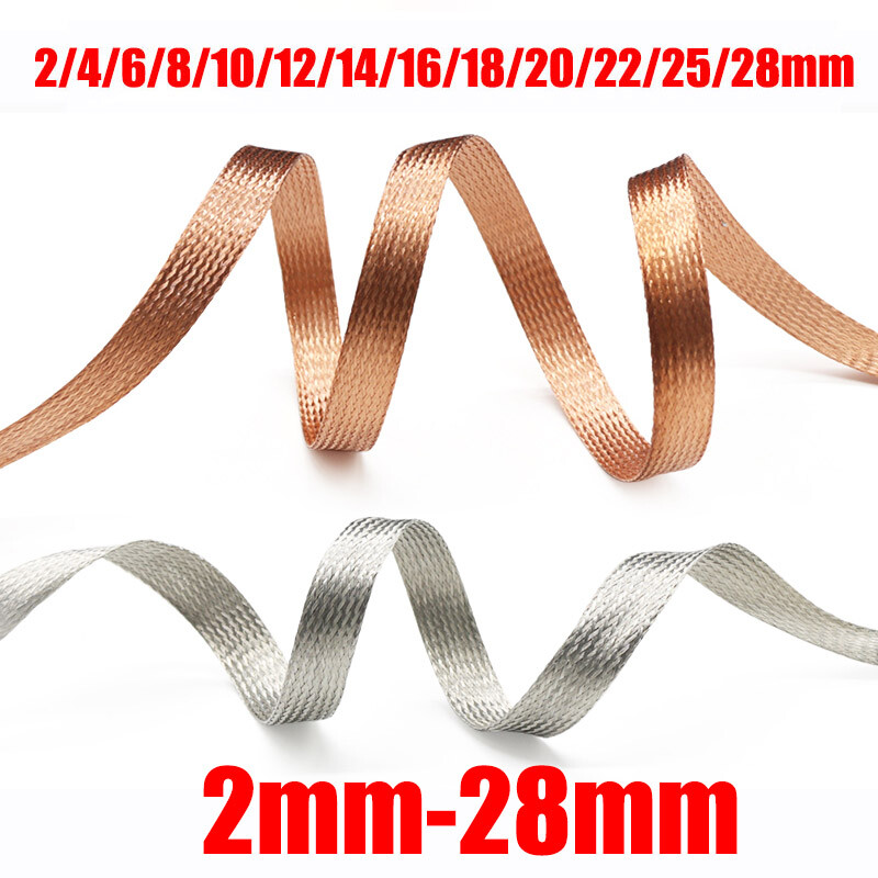 Copper/Tinned Metal Shielding Braided Sleeving Cable Harness 2/4/6/8/12/14/-28mm