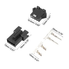 50 Pairs 2.54mm 4 Pin Male Female -SM Housing Crimp Terminal Connector