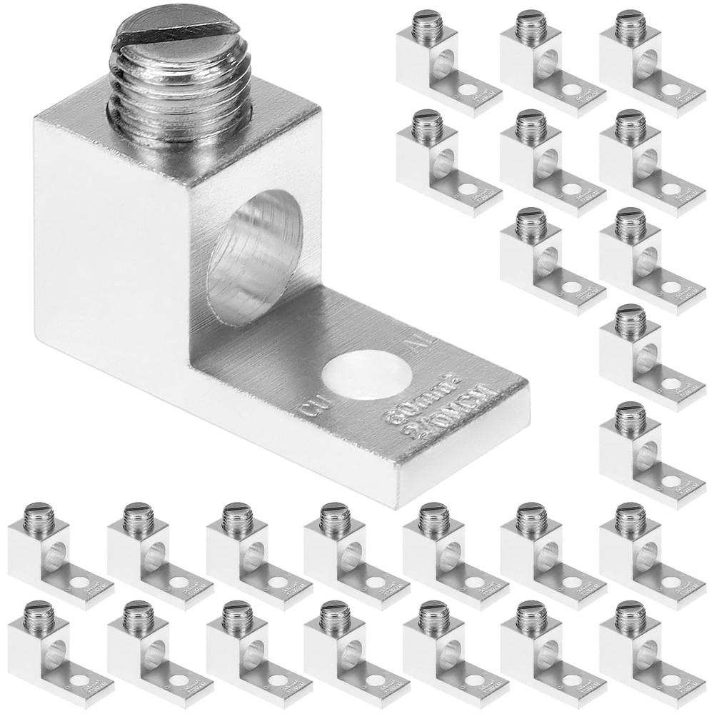 25 Pcs Aluminum Mechanical Lugs 14-2/0 AWG Strength Electrical Terminals Set Kit