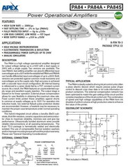 Apex PA84 High Voltage Operational Amplifier, Heat Sink, PC Board