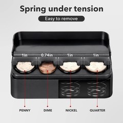 Dash-Mounted Coin Holder for Car, Compatible with Coins of Different Sizes, Fits
