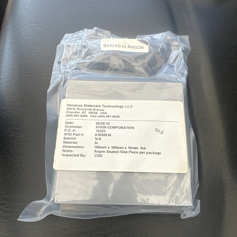 Silicon Si Crystal Ingot Wafer Material 100mm X 16mm X 100mm