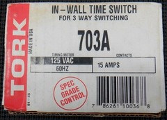 Tork 703A In-Wall Time Switch 125VAC 15A For 3-Way Switching