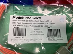 X2 Tripp Lite N516-02M Duplex Multimode 50/125 Fiber Optic Patch Cable LOT OF 2