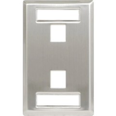 ICC IC107S02SS Stainless Steel Faceplate 2 Ports Single Gang