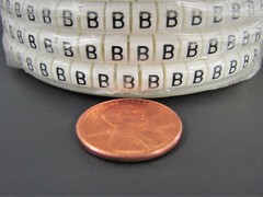 (1000x) Wieland Size 5, Letter B Slip On Wire Marker, .160″ to .215″ OD, Z Type