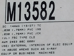 Alpha Wire M13582 14/2C Communication/Control Cable UL-2463 80C/600V Gray /25ft