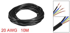RVV Wire Cable Extension Cord Copper Wire Conductor 4 Core 20 AWG 10M/32.8ft