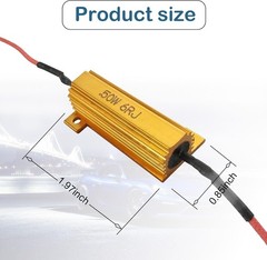 50W 6 Ohm Load Resistor Pair in Aluminum Case, Fix LED Bulb Hyper Flash Turn Sig