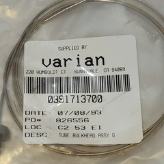VARIAN 0391713700 TUBE, BULKHEAD, ASSY, G