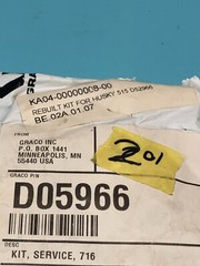 GRACO D05966 REBUILD KIT FOR HUSKY 515 AND 716 AIR OPERATED DIAPHRAGM, 182931