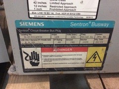 Siemens Sentron Circuit Breaker Bus Plug SLEC4012500 125 Amp 600 Volt 3 Phase