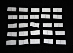 LOT OF FIFTY (50) ALUMINA CERAMIC DOUBLE SAMPLE PANS No.: 391