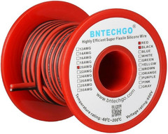 20 Gauge Flexible 2 Conductor Parallel Silicone Wire Spool Red Black High Res…
