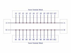 30amp/300v 2×12 Position Terminal Block Distribution Module screw Mount