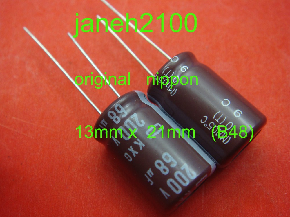 100PIECE 68UF 200V NCC RADIAL ELECTROLYTIC CAPACITOR 13X21MM